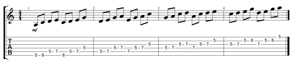 Pentatonic scale sequences